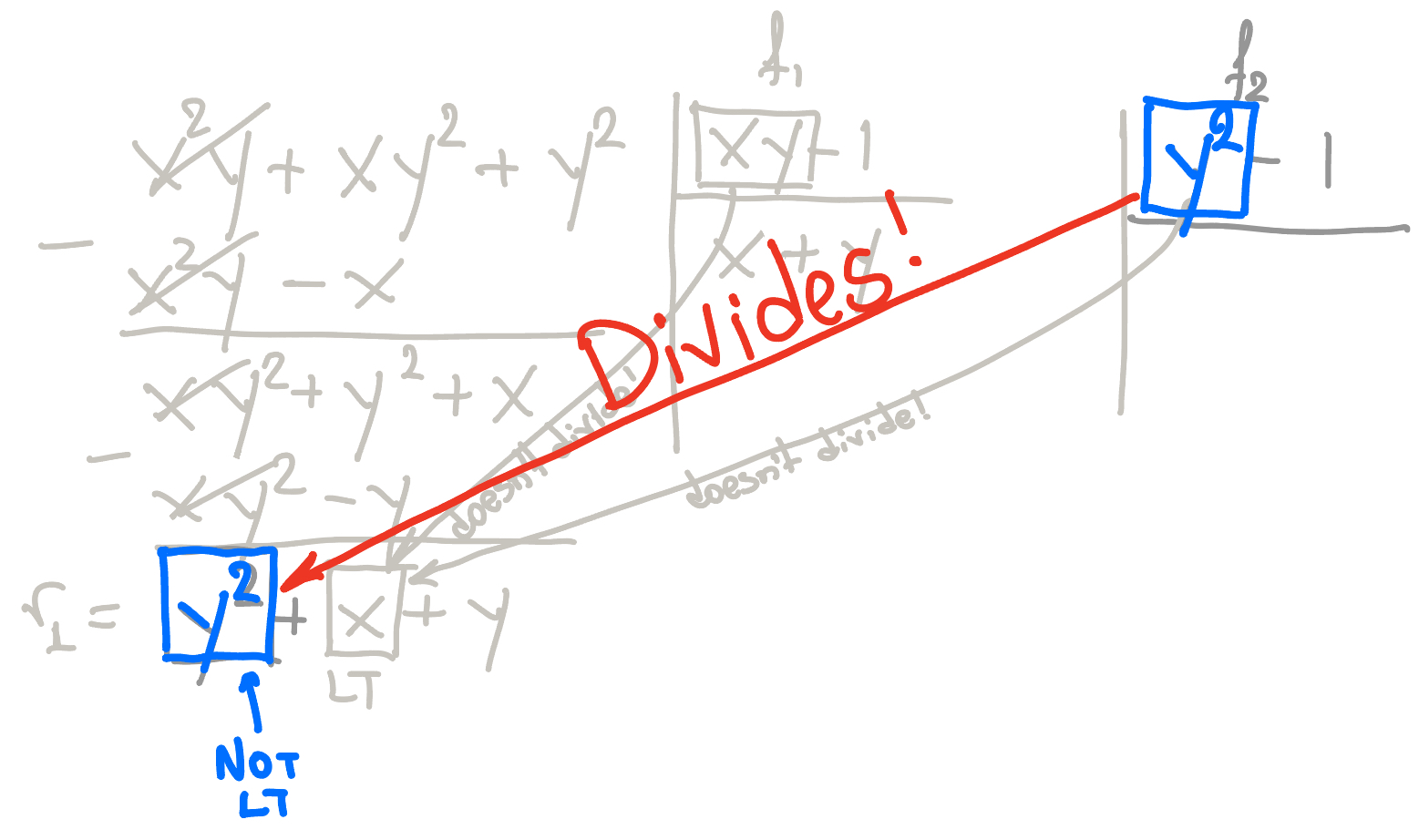 Polynomial division: problematic case (a remedy)
